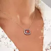 COLAR RETANGULAR CRAVEJADO - BANHO RÓDIO BRANCO