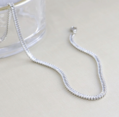 CHOKER RIVIERA BAGUETE FINA PRATEADA - comprar online