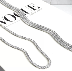 CHOKER RIVIERA BAGUETE FINA PRATEADA