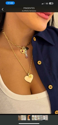 PINGENTE HEART G BANHO OURO - comprar online