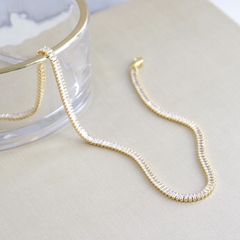 CHOKER RIVIERA BAGUETE FINA DOURADA