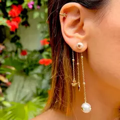 BRINCO PEROLA EAR CUFF ESTRELAS - 2 FORMAS DE USAR - comprar online