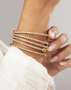BRACELETE INTEIRO ZIRCÔNIAS - BANHO OURO 18K