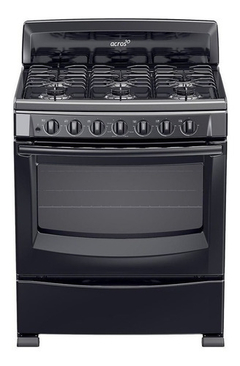 Estufa Acros AF5001Z a gas 6 quemadores negra puerta con visor 5.1ft³