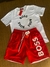 Conjunto Hugo Boss Branco c/ Vermelho