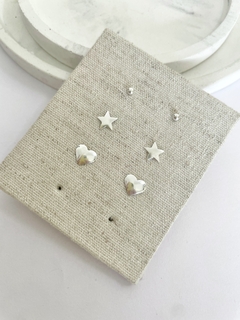 Trio coração/ estrela/ bolinha