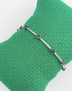 Pulseira cravejada com zircônia marinho