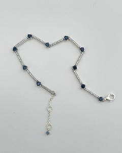 Pulseira cravejada com zircônia marinho - comprar online