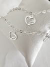 Pulseira elo com corações
