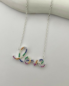 Colar Love com Zircônias Coloridas