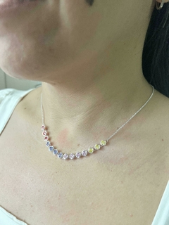 Colar zircônias coloridas
