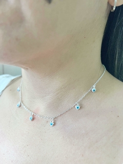 Choker coração olho grego