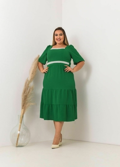 Vestido guipir midi plus size - comprar online