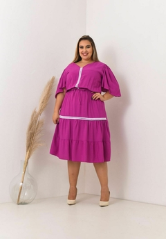 Vestido Guipir midi plus size - comprar online