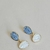 Brinco Fragmentos Selenita Branca/ Cianita Azul