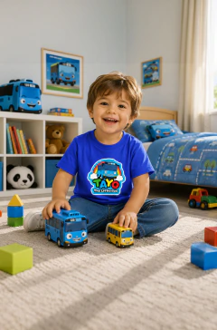 Remera Tayo El Pequeño Autobus Azul Niños - Algodón 100% - comprar online