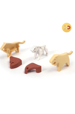 León Magnético Set Diorama + Puzzle- Montessori Didáctico - Halftoys - Unytoys