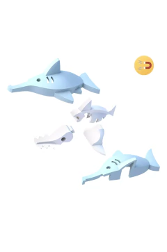 Imagen de Tiburón Serrucho Magnético Set Diorama + Puzzle Serie Océano - Montessori Didáctico - Halftoys