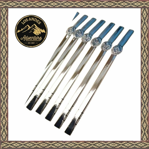 ART 280-002 bombilla chata alpaca con dije