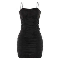 Mini vestido sem alças preto sexy, vestido feminino de algodão com costas aber - comprar online