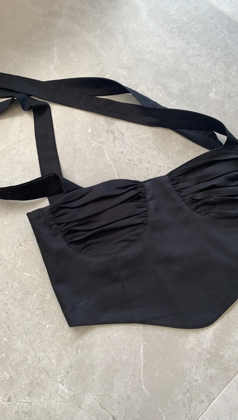 Corset Algodão Alessandra - Preto