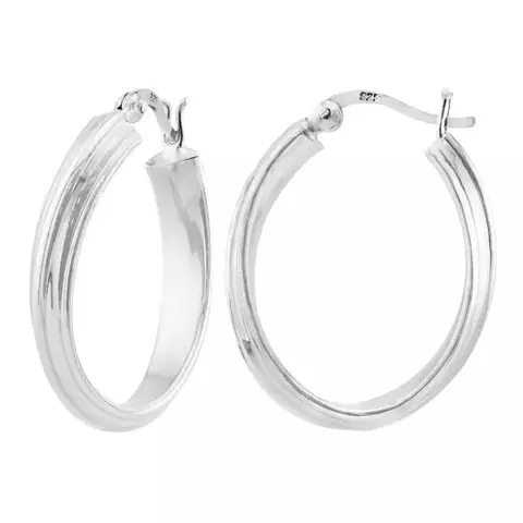 Argola Prata Oval Larga Eletroformação 3cmx 6mm