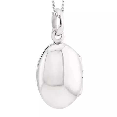 Relicário Prata Oval Liso 1,7x1,3cm / v15 45cm