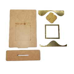 Placa QR Code Pix em MDF e Acrílico Dourado - comprar online