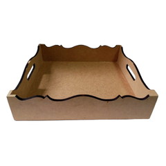 Bandeja Quadrada Lateral Ondulada em MDF - comprar online