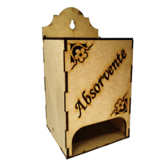 Porta Absorvente em MDF Cru com Tampa Basculante | Corte a Laser | Para Parede ou Móvel