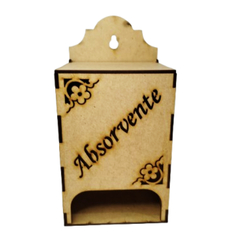 Porta Absorvente em MDF Cru com Tampa Basculante | Corte a Laser | Para Parede ou Móvel - comprar online