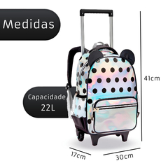 Mochila Infantil Feminina Holográfica Escolar Lancheira e Estojo - comprar online
