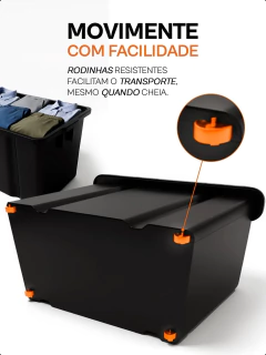 Kit 2 Caixas Organizadoras 65L+29L C/ Rodinhas Plástico Casa na internet