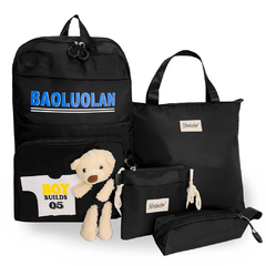 Imagem do Mochila Bolsa Escolar Antifurto Ursinho Kawaii Impermeável