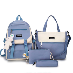 Mochila Escolar Antifurto Bolsa e Estojo Kawaii 4 Peças Fofa - comprar online