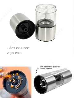 Moedor de Pimenta e Sal Grosso 2 Unidades Aço Inox Gourmet - comprar online