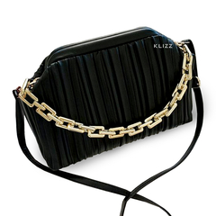 Bolsa Feminina KLIZZ Stella Clutch Couro Corrente Dourada Luxo - loja online
