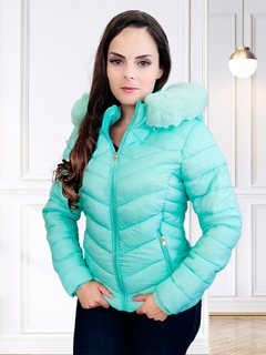 Jaqueta Feminina Forrada Inverno Capuz Felpudo Casaco Slim
