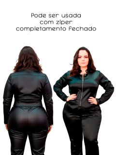 Jaqueta Feminina Plus Size Couro Blusa Casaco Jaquetinha - loja online