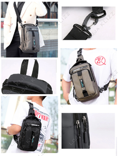 Mochila Compacta Antifurto Usb Crossbody Unissex Waterproof - loja online