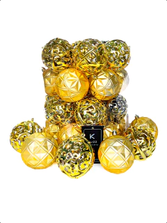 Bola De Natal 24 Un Grande 8cm Mista Glitter Luxo Decoração - loja online