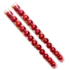 Bola de Natal 24 Unidades Glitter 5cm Bolinhas Decoração