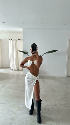 Pollera nudo blanca