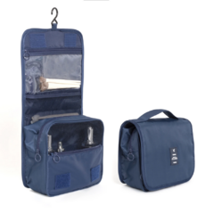Neceser de Viaje Resistente Al Agua con Gancho para Colgar, Bolsa de Cosméticos para Mujeres y Hombres, Azul Oscur - comprar online