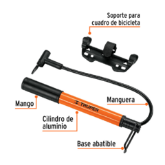 INFLADOR MANUAL MINI CON SOPORTE PARA BICICLETA en internet