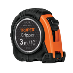 Cinta métrica TRUPER, Gripper, contra impacto, 3 m largo, cinta 13 mm