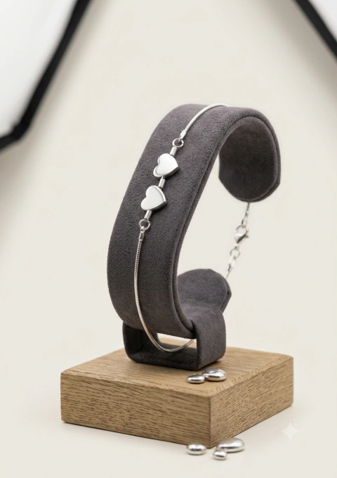 Pulseira coração de Hematita