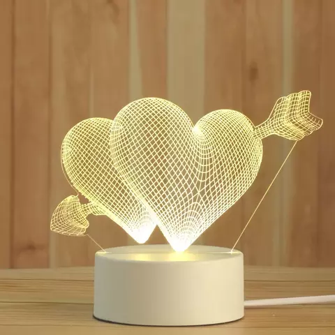 Luminária de Mesa de LED 3D Criativa / Luz Noturna Decorativa