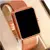 Relógio Feminino Unissex digital Led Quadrado Sports Watch Tendência Moda Dourado Rose 566 - comprar online