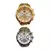 Relógio masculino dourado prata metal analógico digital refletivo jacaré - loja online